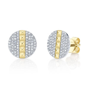 0.25ctw Diamond Circle Pyramid Stud Earrings