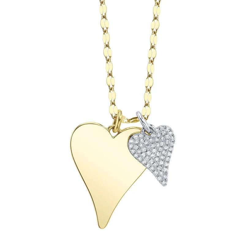 0.13ctw Diamond Pave Heart Sparkle Chain Necklace