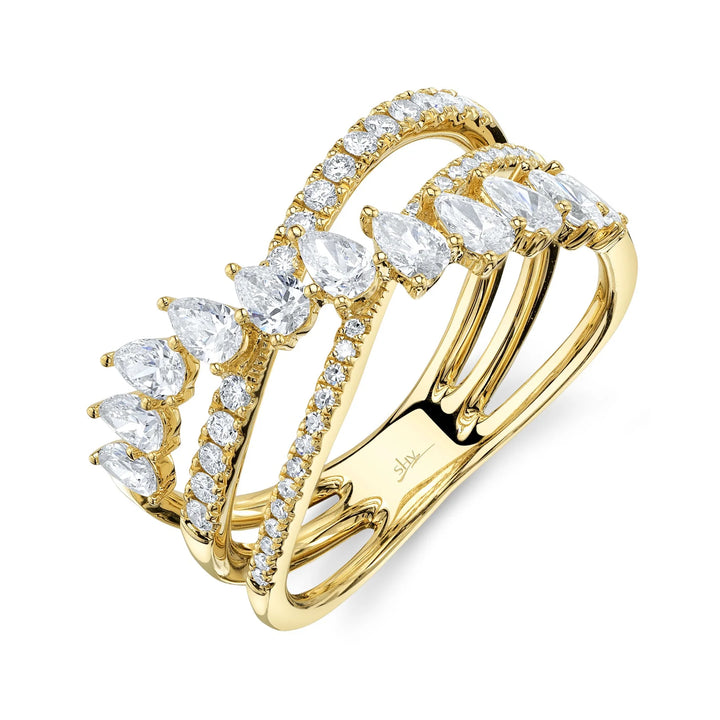 1.07ctw Diamond Pear Bridge Ring