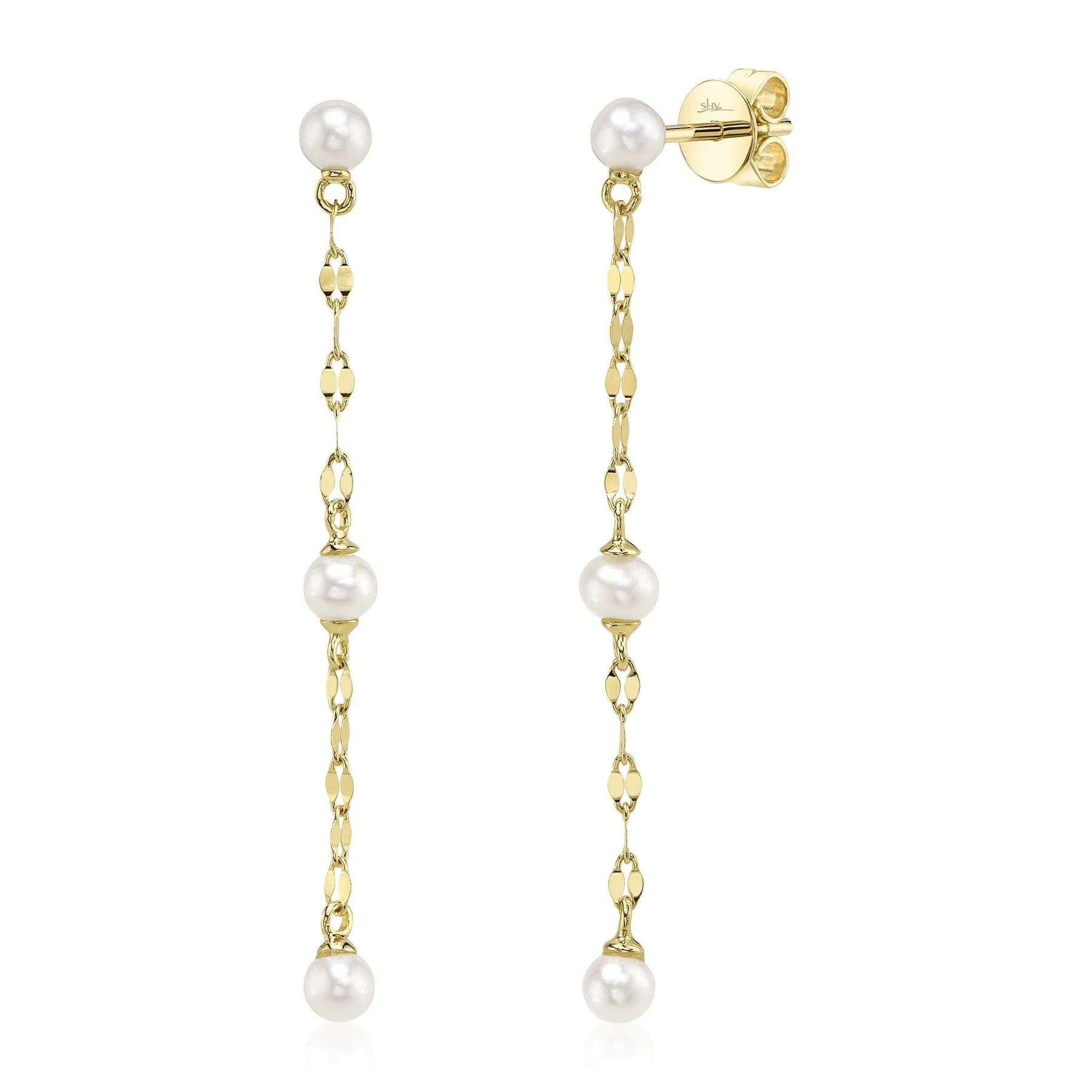 Cultured Pearl Sparkle Chain Earring