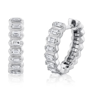 0.33ctw Diamond Baguette Huggie Earrings