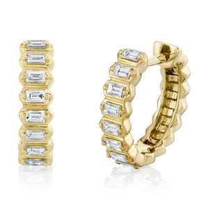 0.33ctw Diamond Baguette Huggie Earrings