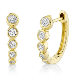 0.34ctw Diamond Bezel Huggie Earrings