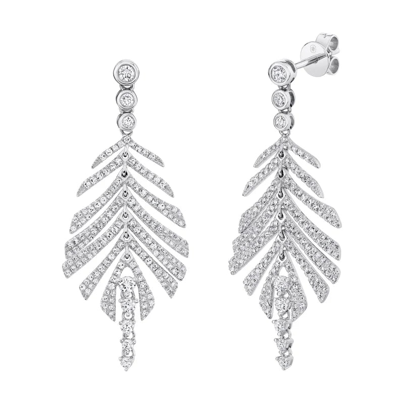 1.26ctw Diamond Feather Earrings