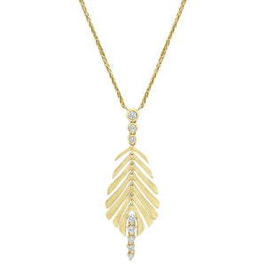 0.22ctw Diamond Feather Chopin Chain Necklace