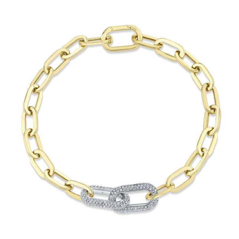 0.75ctw Diamond Paper Clip Link Bracelet