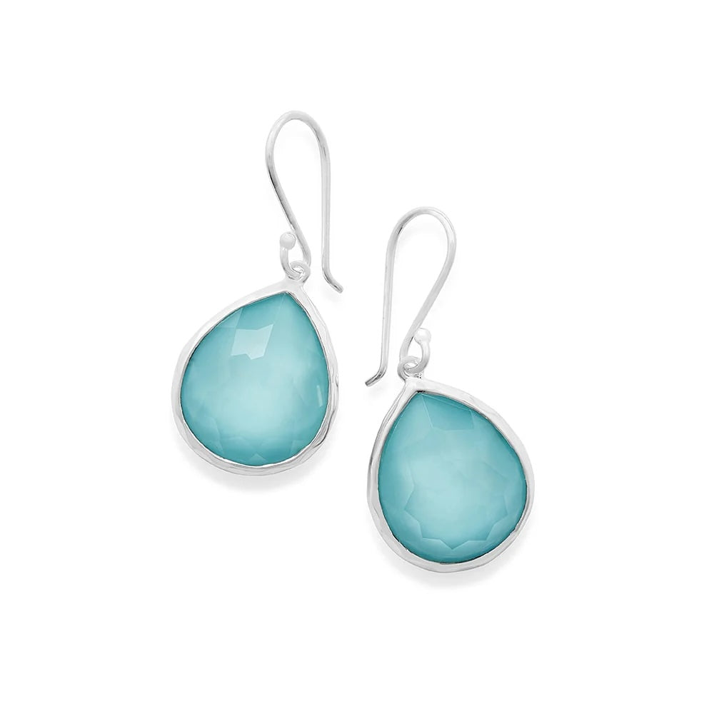 Turquoise Mini Teardrop Earrings in Sterling Silver