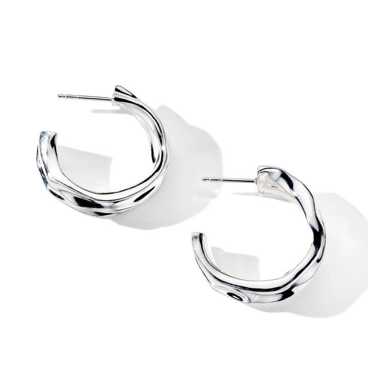 Small Crush Hoop Earrings in Sterling Silver