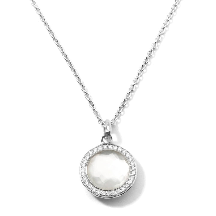 Mini Pendant Necklace in Sterling Silver with Diamonds