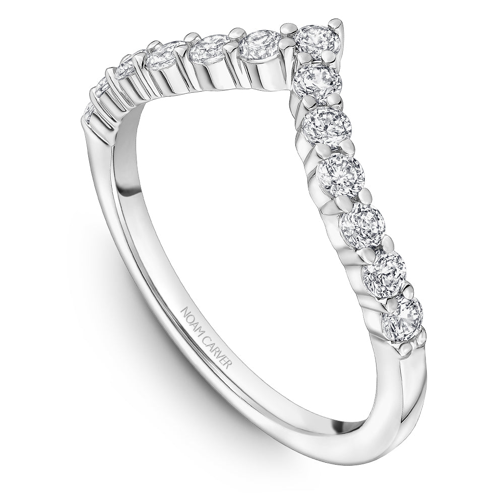 0.49ctw Diamond Chevron Wedding/Stackable Band