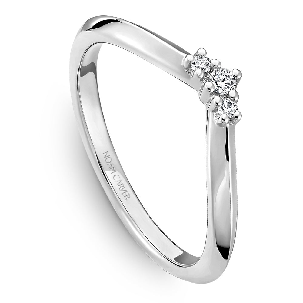 0.05ctw Platinum Chevron Wedding/Stackable Band