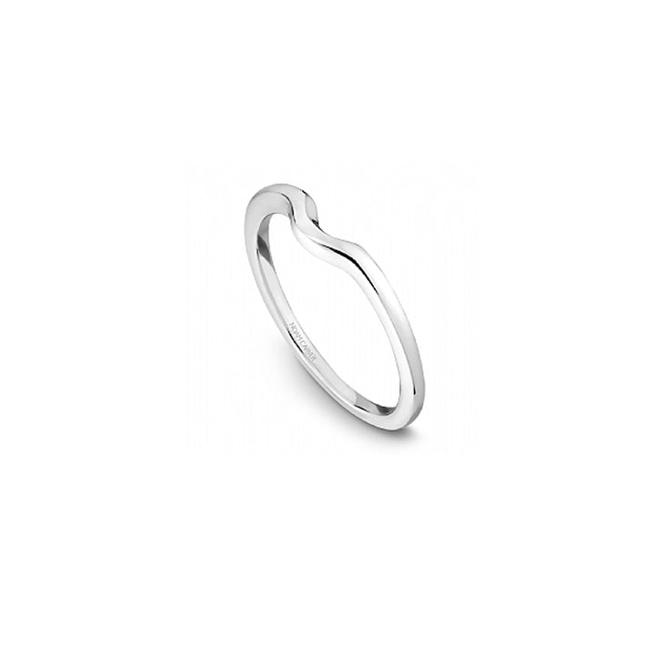 14K White Gold Curved Wedding/Stackable Band