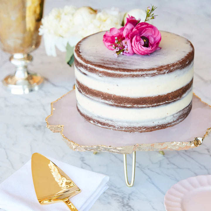 Torta Cake Stand, Rose Quartz & Gold