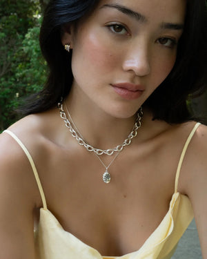 The "Neptune" Shell Two-Tone Locket Necklace