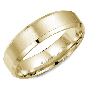 18K Yellow Gold Brushed With Polished Edges