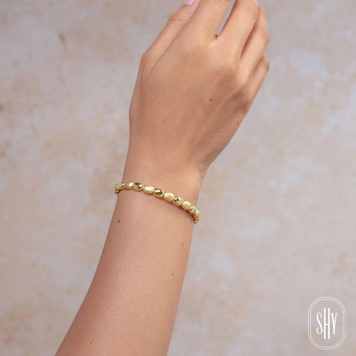 14K Yellow Gold Matte Bangle