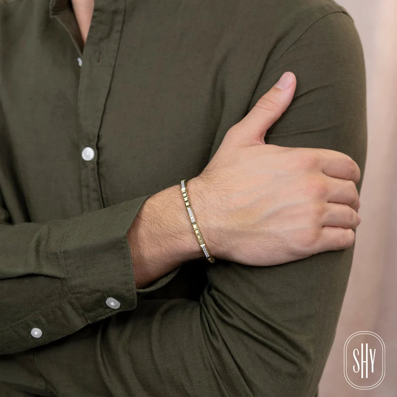 0.52ctw Geo Cut Diamond Cuff Bracelet