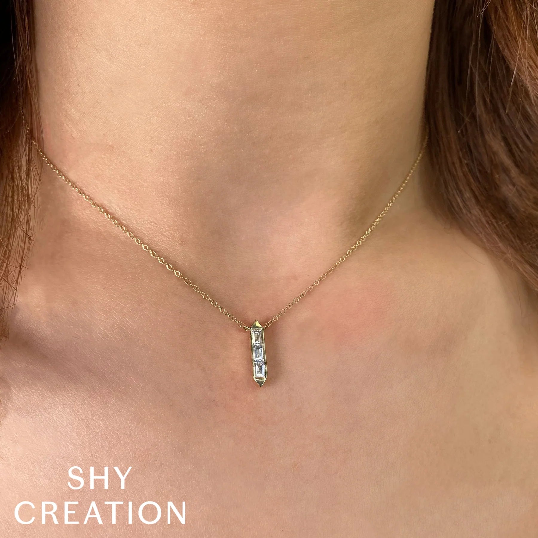 0.18ctw Diamond Baguette Necklace