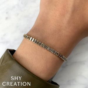 3.57ctw Diamond Baguette Bezel Tennis Bracelet