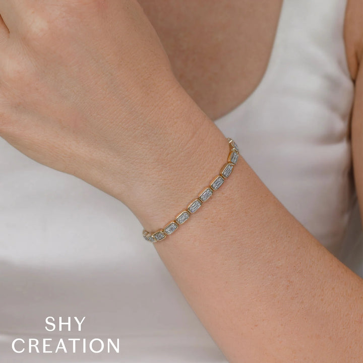 1.53ctw Diamond Baguette Tennis Bracelet