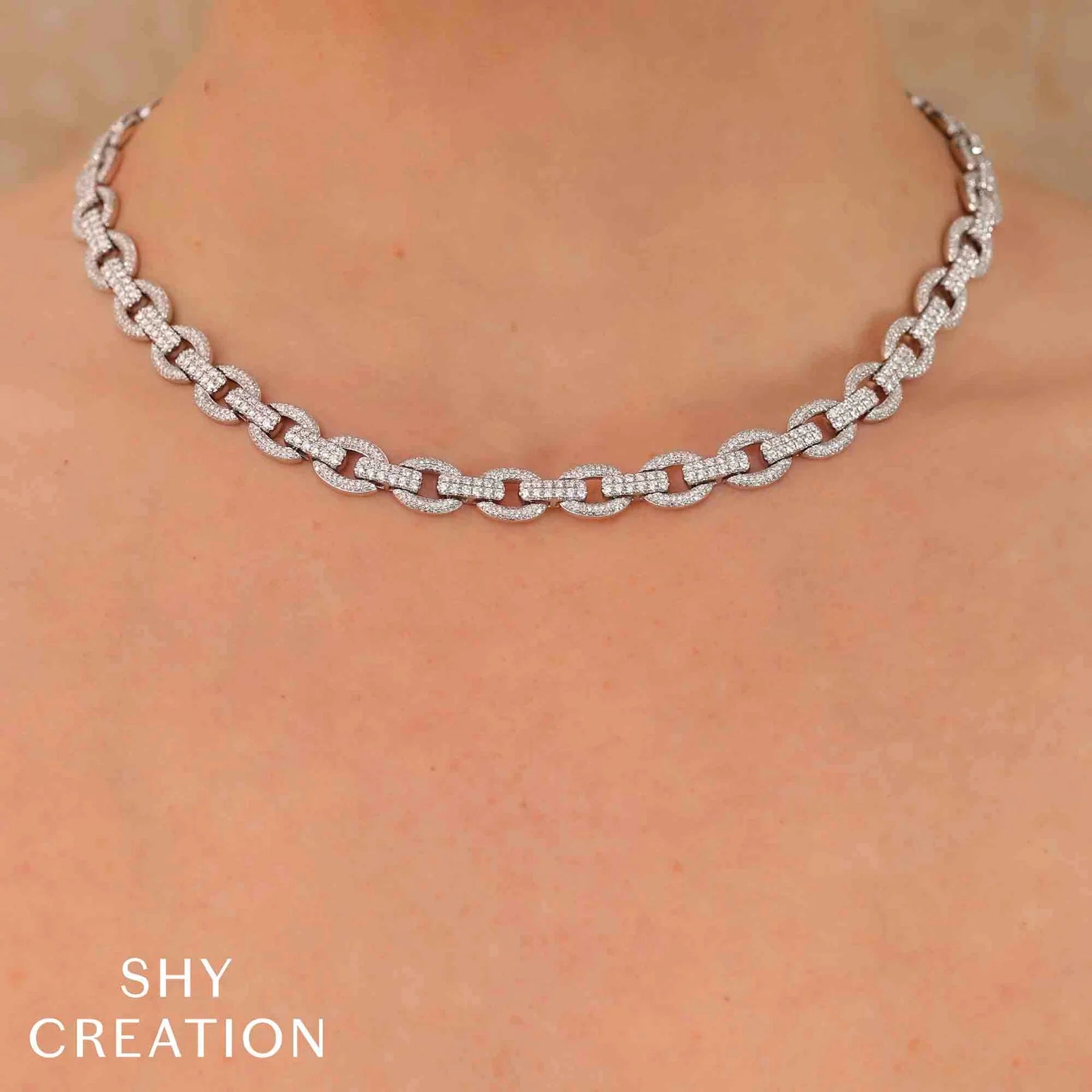 6.77ctw Diamond Link Necklace