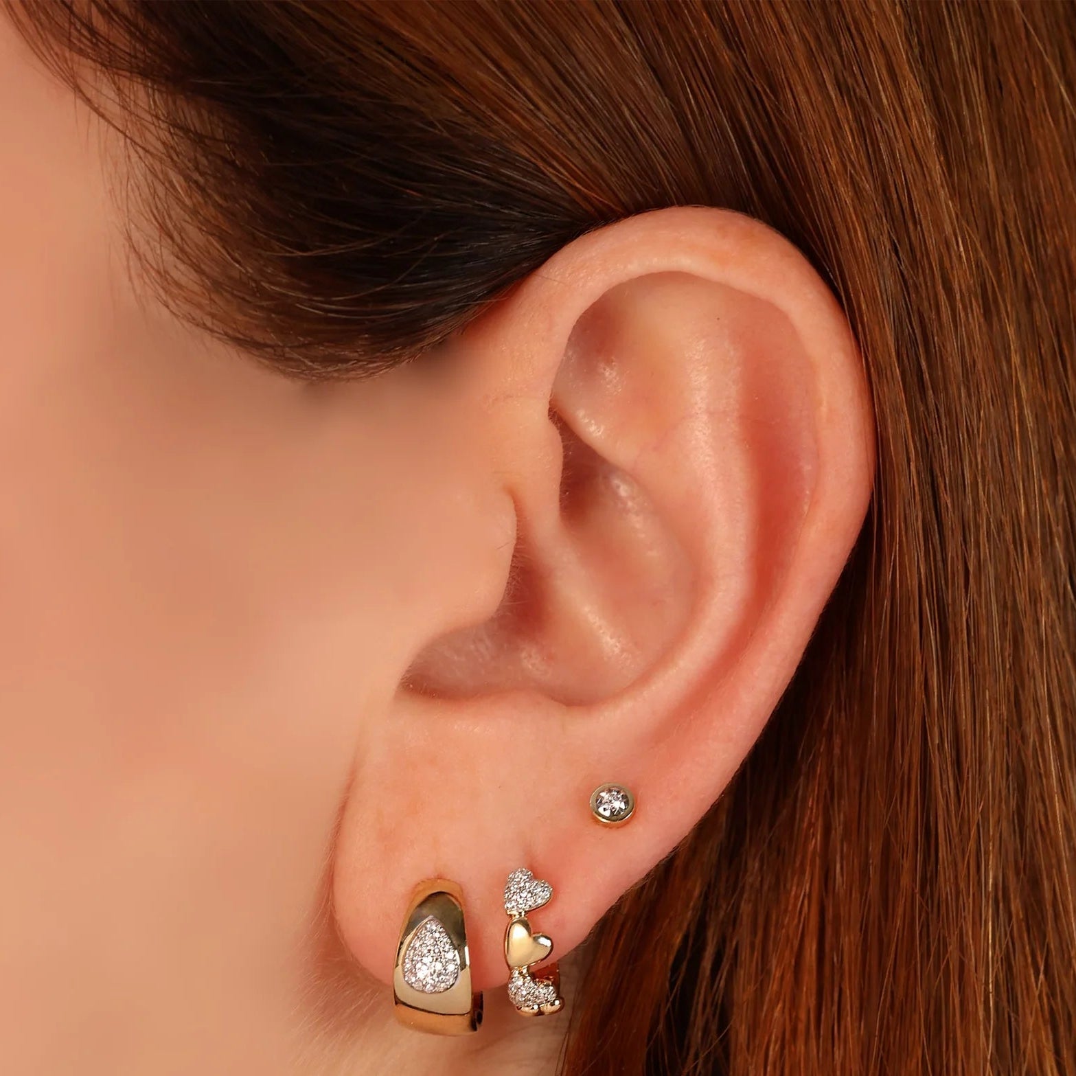 0.04ctw Diamond Bezel Stud Earring