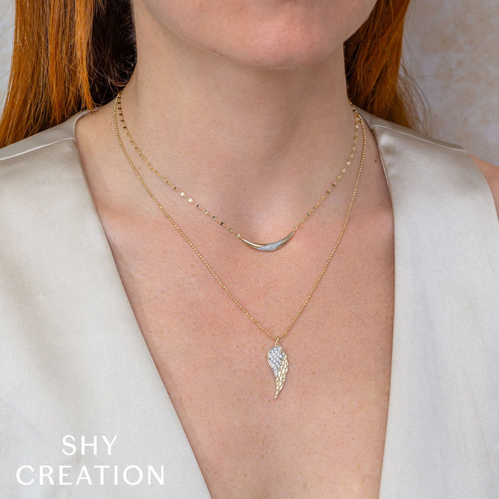 0.21ctw Diamond Angel Wing Necklace