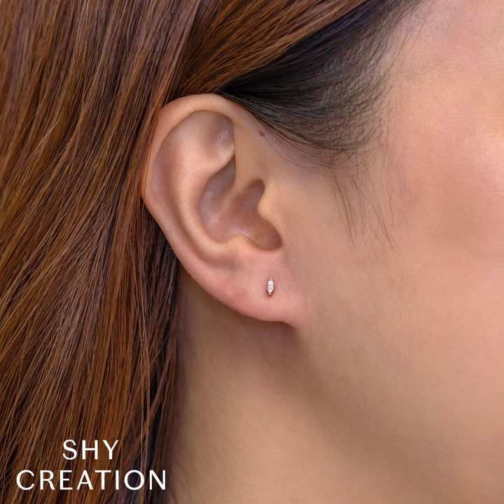 0.09ctw Diamond Marquise Stud Earring