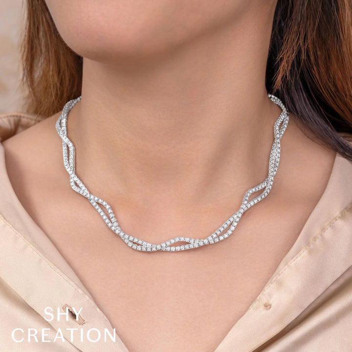 2.53ctw Diamond Twisted Double Strand Necklace
