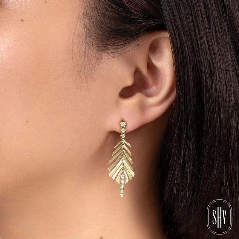 0.44ctw Diamond Feather Earrings