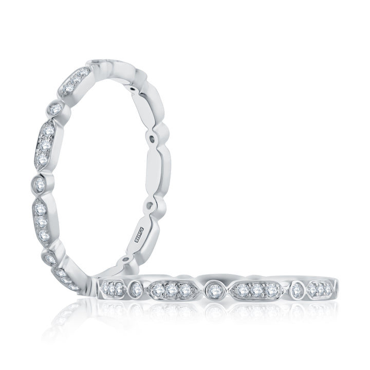 Triple and Single Set Diamond Stackable Band