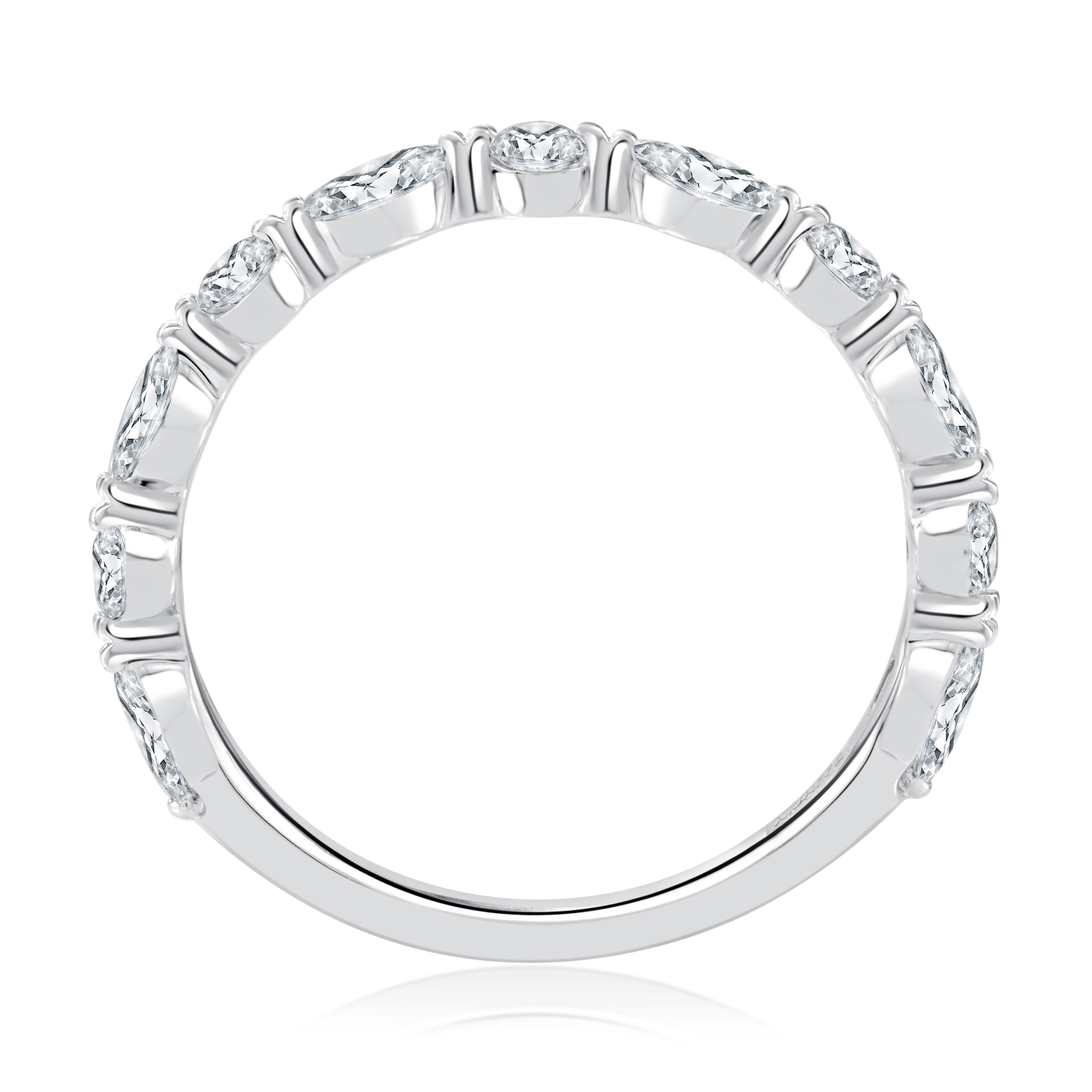 0.43ctw Alternating Round and Marquise Diamond Band