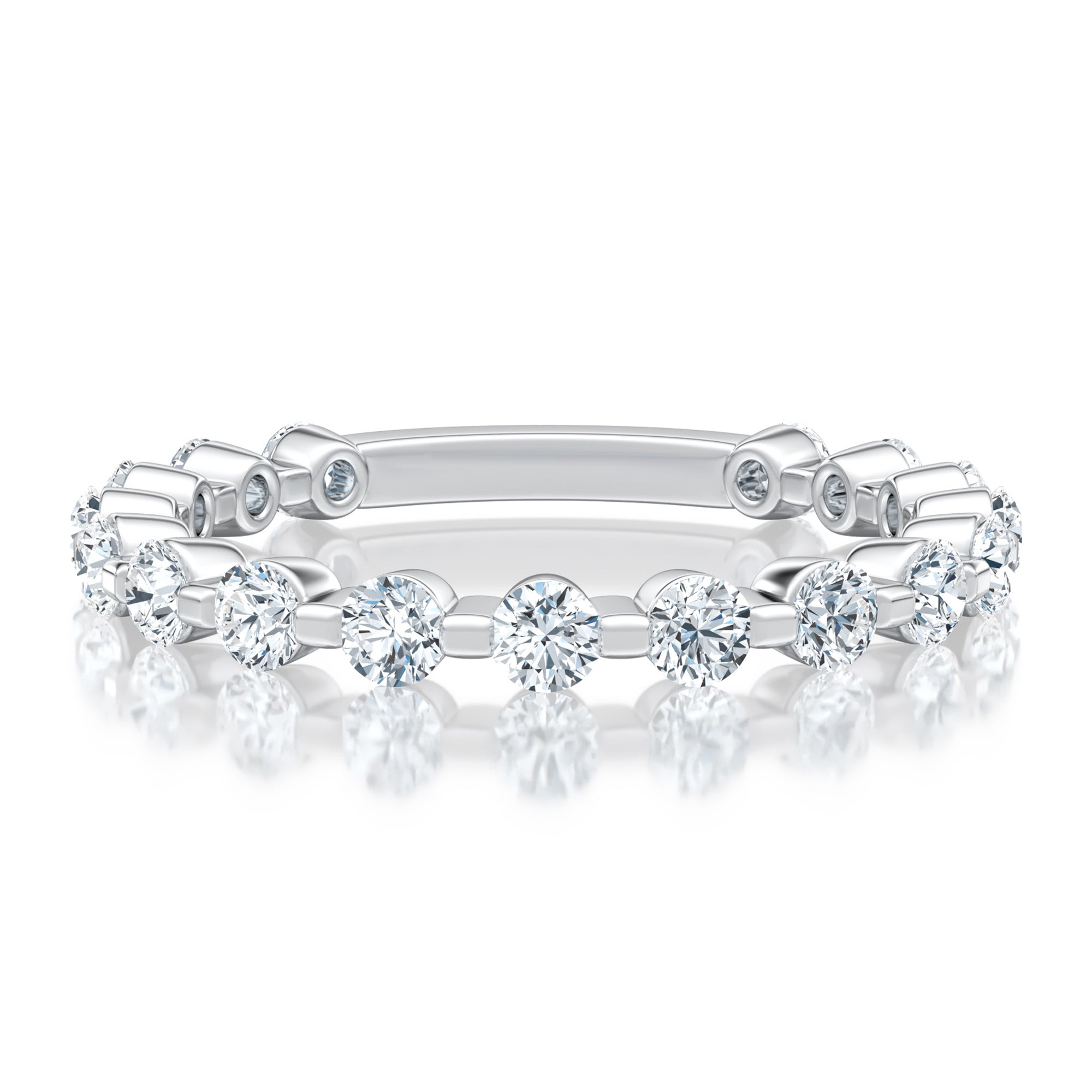 Classic Bezel Round Diamond Wedding Band