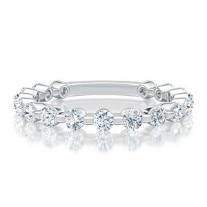 Classic Bezel Round Diamond Wedding Band
