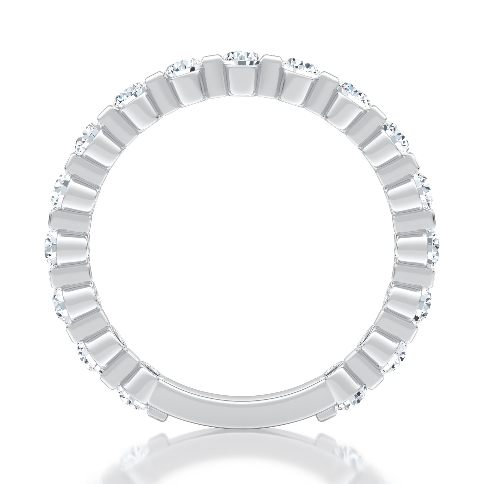 Classic Bezel Round Diamond Wedding Band