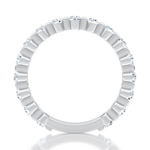 Classic Bezel Round Diamond Wedding Band