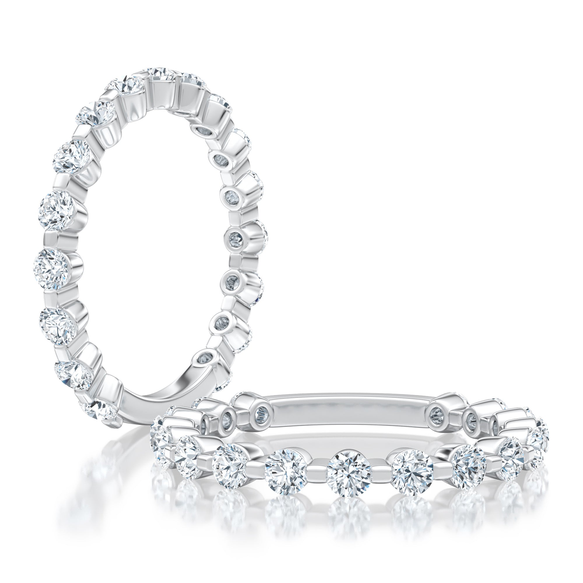 Classic Bezel Round Diamond Wedding Band