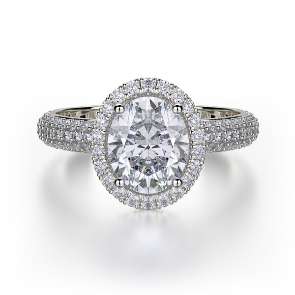 0.68ctw Diamond Halo Engagement Ring