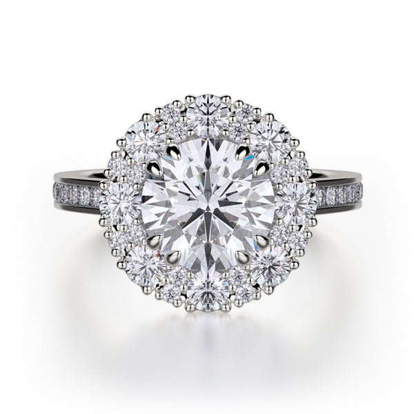 0.92ctw Diamond Halo Engagement Ring