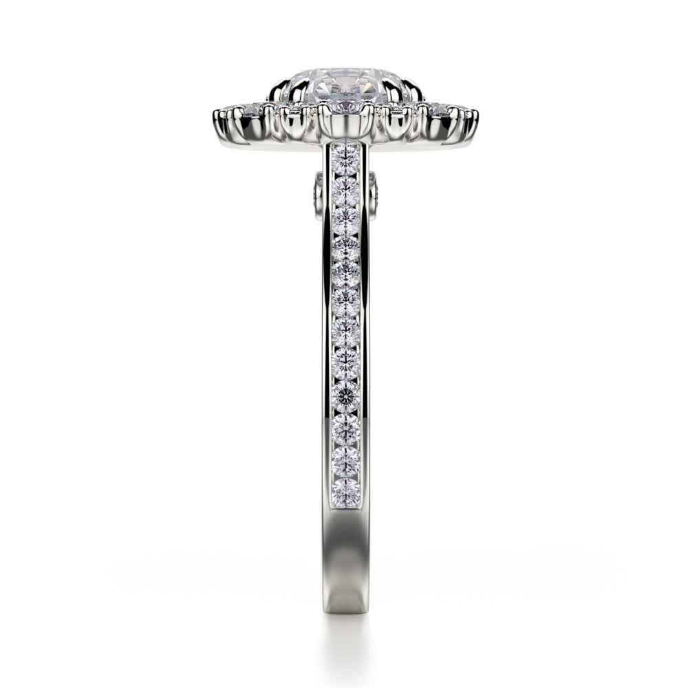 0.92ctw Diamond Halo Engagement Ring