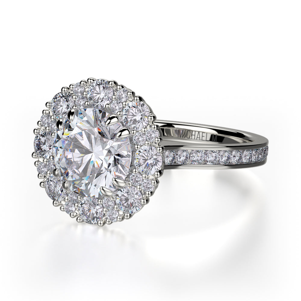0.92ctw Diamond Halo Engagement Ring