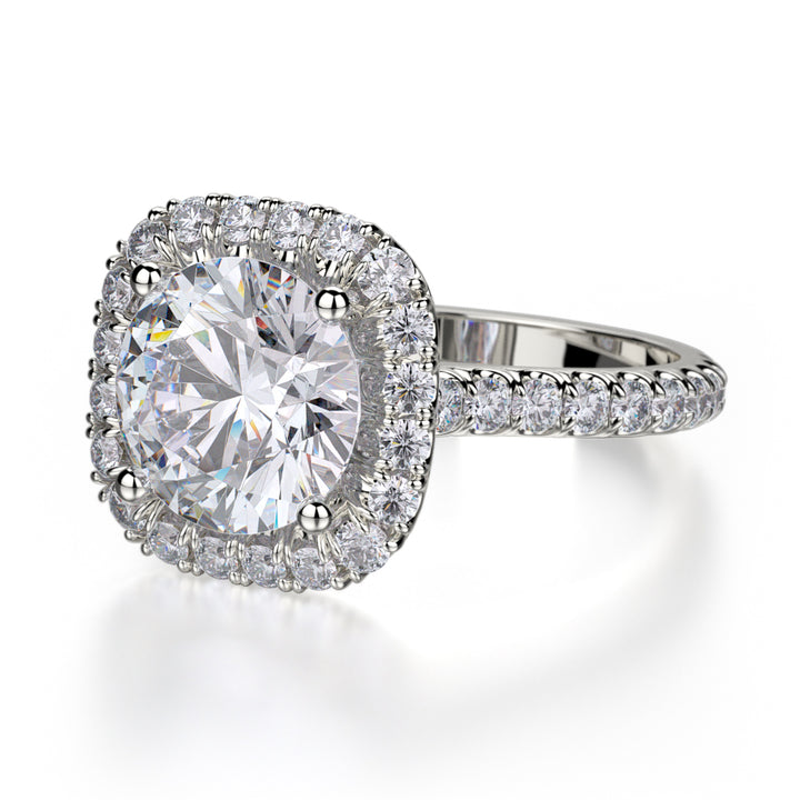 0.78ctw Europa Halo Diamond Engagement Ring