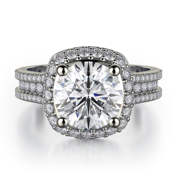0.96ctw Diamond Halo Engagement Ring