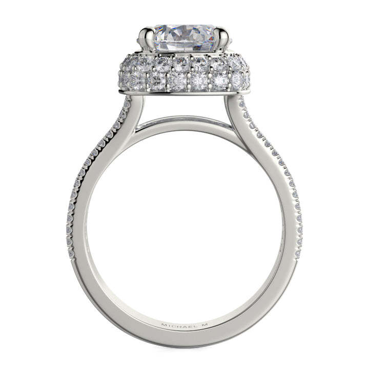 0.96ctw Diamond Halo Engagement Ring