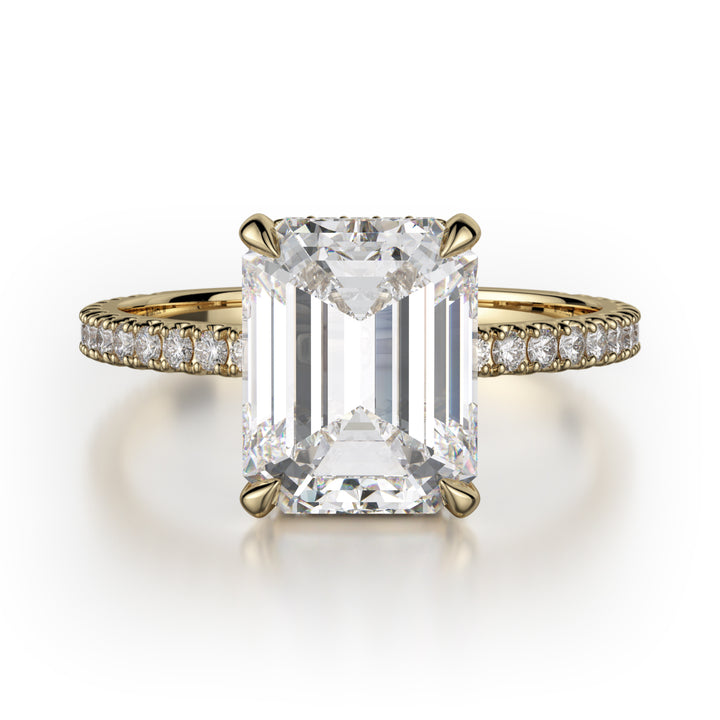 0.33ctw Emerald Diamond Engagement Ring
