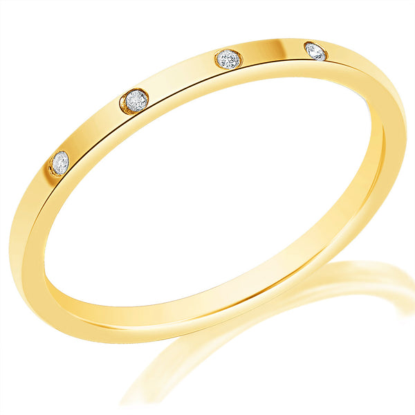 Classique Creations 14K yellow gold .02ct diamond wedding band