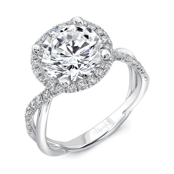 0.40ctw Diamond Halo Twist Engagement Ring