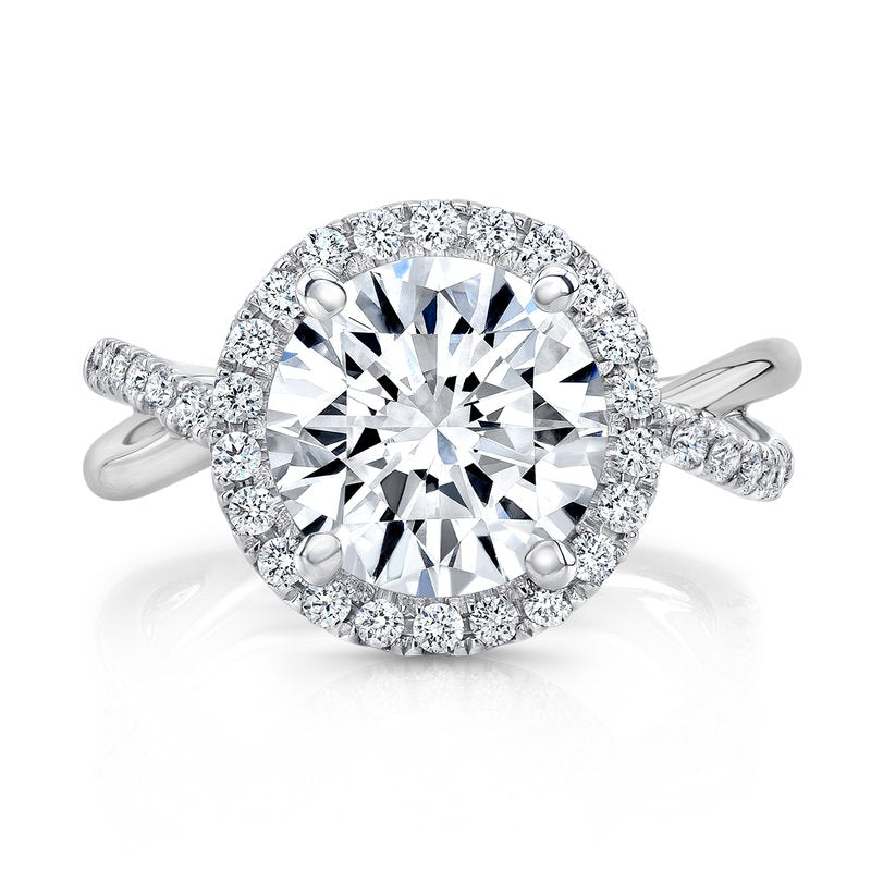 0.40ctw Diamond Halo Twist Engagement Ring