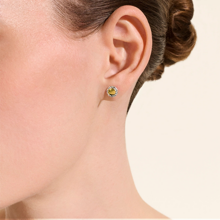 14K Gold and Sterling Silver Essential Stud Earring