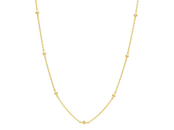 Diamond Station Gold Necklace